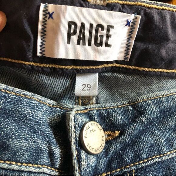 Paige Jimmy Jimmy Skinny Jeans Blue Tiger Lily Wash Mid Rise Stretch - 29 - Picture 10 of 12